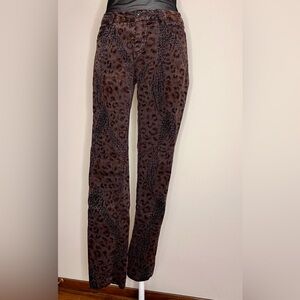Liverpool x Beatles “Let It Be” Leopard Print Stretch Corduroy Pants Size 4